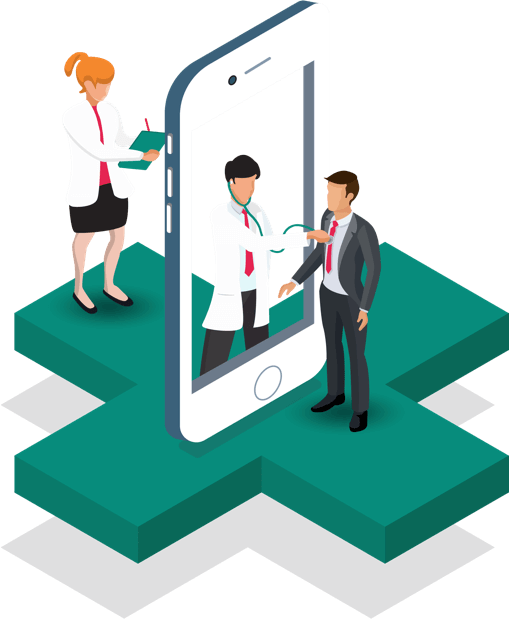 Healthcare professionals helping a man